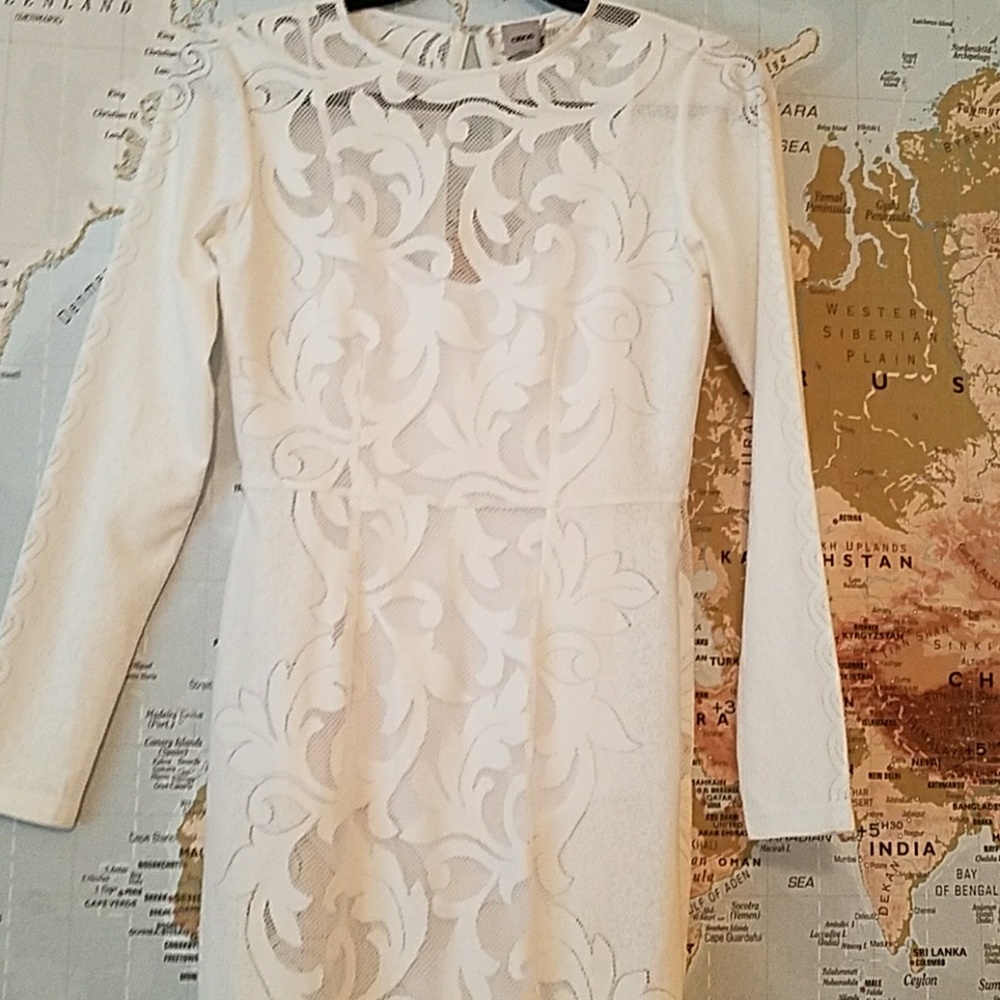 White lace midi dress